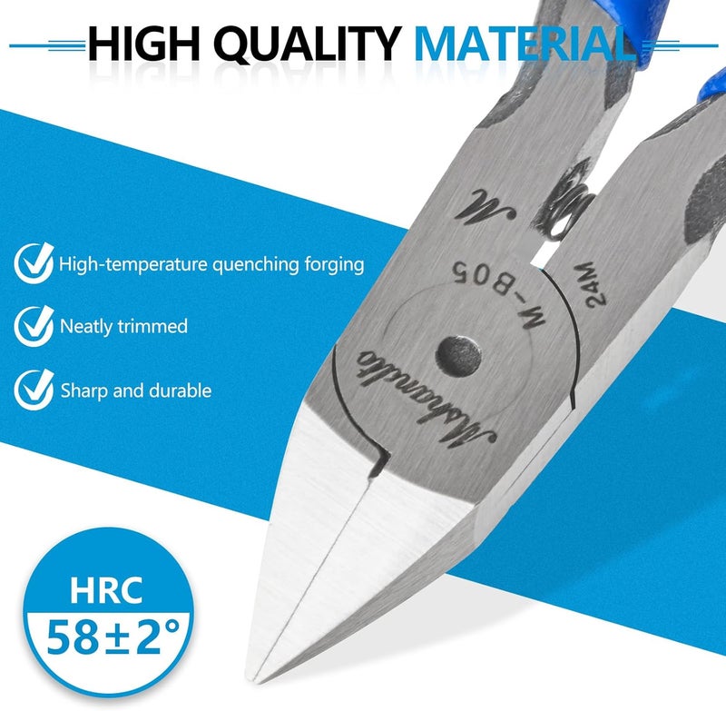 mshandto Needle Nose Pliers and Wire Cutters Set, 5" High Carbon Steel Pliers Set, Ultra-Sharp Crafts Diagonal Cutters, Long Nose Pliers for Jewelry Making, Electronics Repair, Object Grasping - Image 4